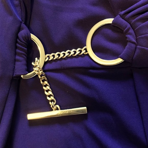 NEW Calvin Klein Plus Faux-Wrap Buckle Dress - Picture 8 of 10